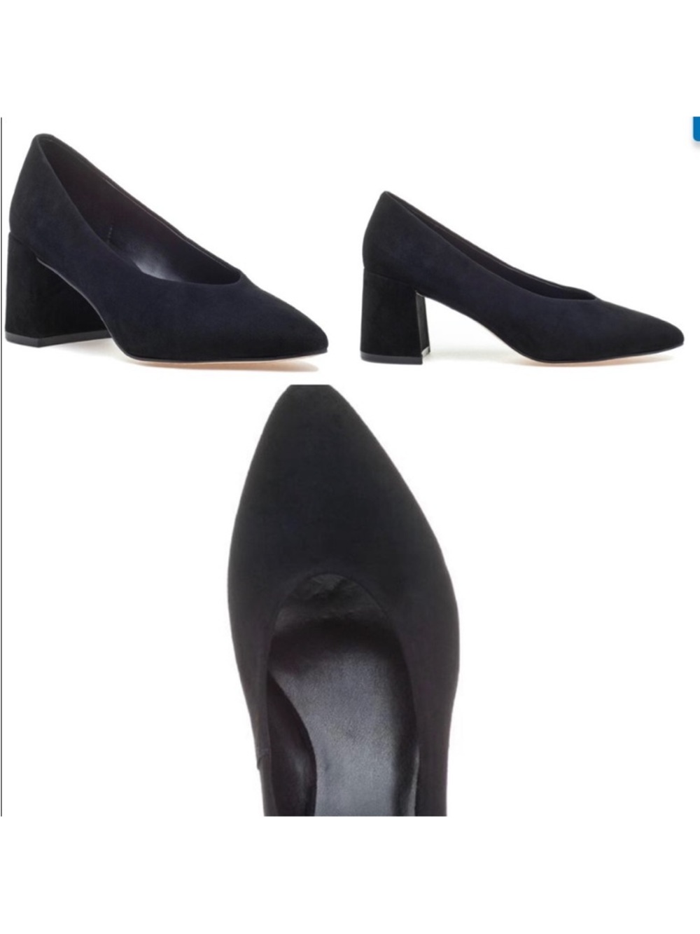 M4DE Helen Black Suede Block Heel  pumps Shoes size 8.5